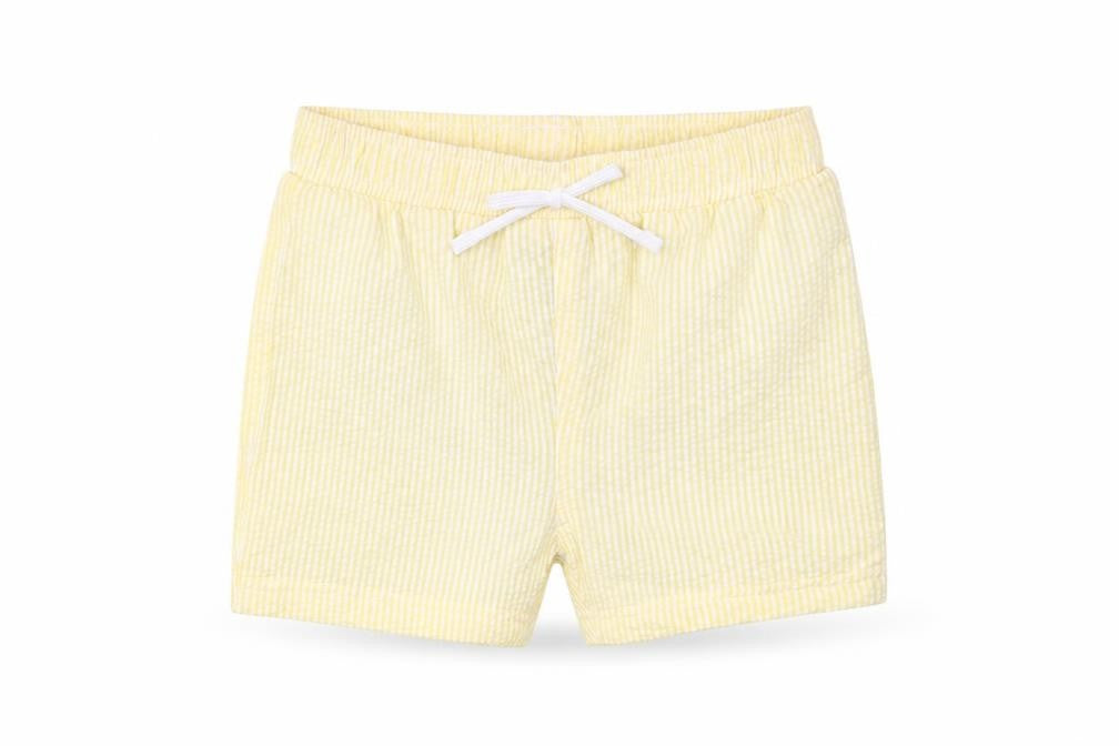 Marks and Spencer Boys Yellow Striped Cotton Sweatpants Trousers Size 12-18 Months - Elasticated Waist Swim Shorts