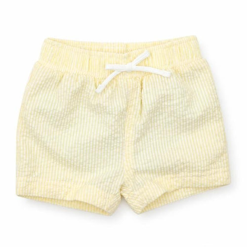 Marks and Spencer Boys Yellow Striped Cotton Sweatpants Trousers Size 0-3 Months - Elasticated Waist Swim Shorts