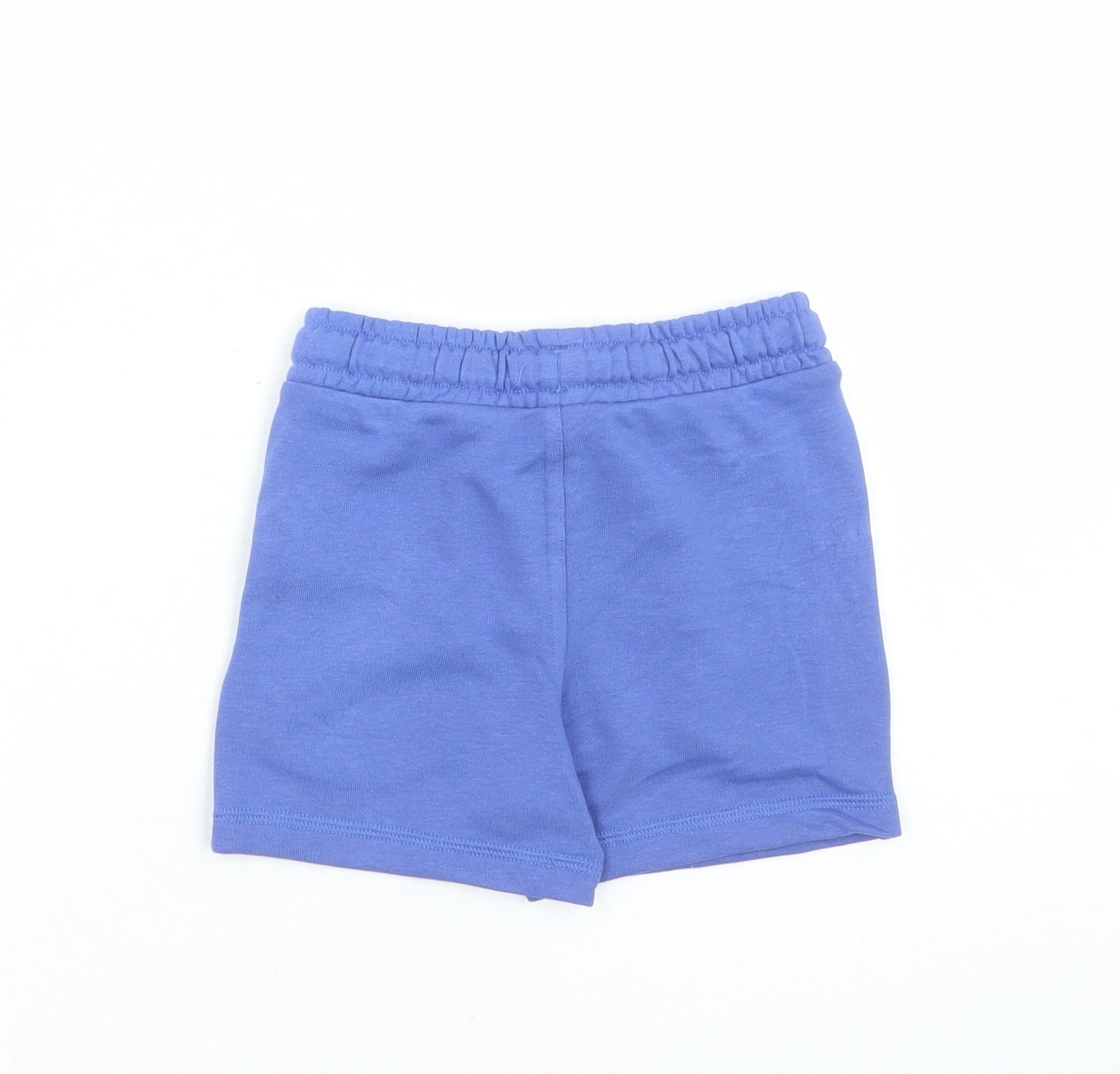 Marks and Spencer Boys Blue Cotton Sweat Shorts Size 2-3 Years Regular Drawstring - Elasticated Waist Waist Size 20 Inches Inside Leg 3 Inches