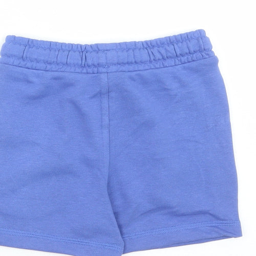 Marks and Spencer Boys Blue Cotton Sweat Shorts Size 2-3 Years Regular Drawstring - Elasticated Waist Waist Size 20 Inches Inside Leg 3 Inches