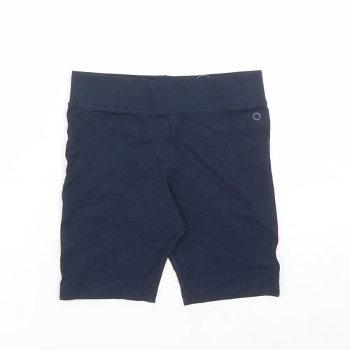 GOODMOVE Girls Blue Cotton Compression Shorts Size 11-12 Years L6 in Regular - Elasticated Waist