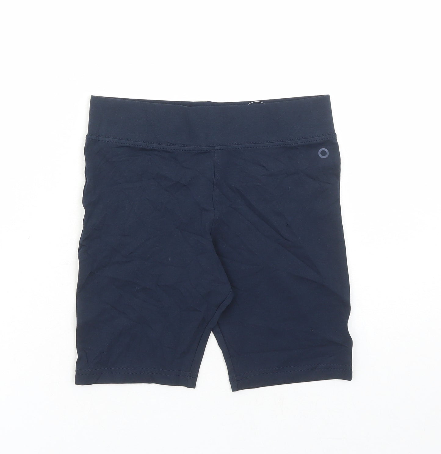 GOODMOVE Girls Blue Cotton Compression Shorts Size 11-12 Years L6 in Regular - Elasticated Waist