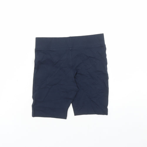 GOODMOVE Girls Blue Cotton Compression Shorts Size 11-12 Years L6 in Regular - Elasticated Waist