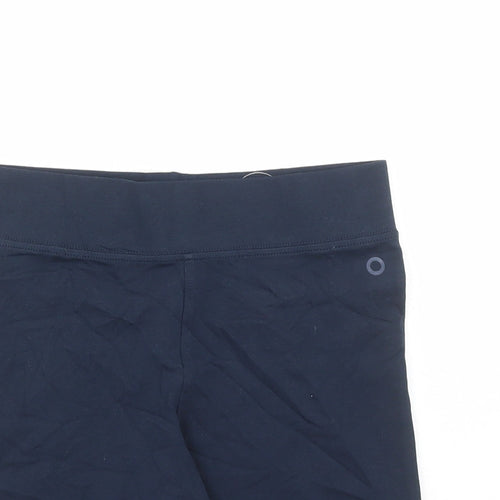 GOODMOVE Girls Blue Cotton Compression Shorts Size 11-12 Years L6 in Regular - Elasticated Waist
