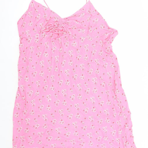 Marks and Spencer Womens Pink Floral Viscose Top Dress Size 26 - Ghost