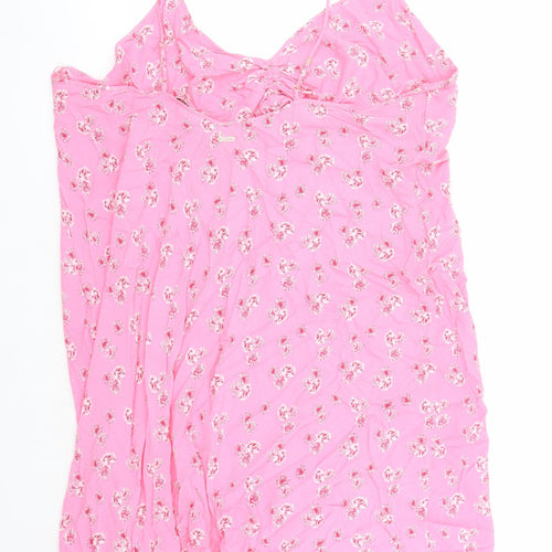 Marks and Spencer Womens Pink Floral Viscose Top Dress Size 26 - Ghost