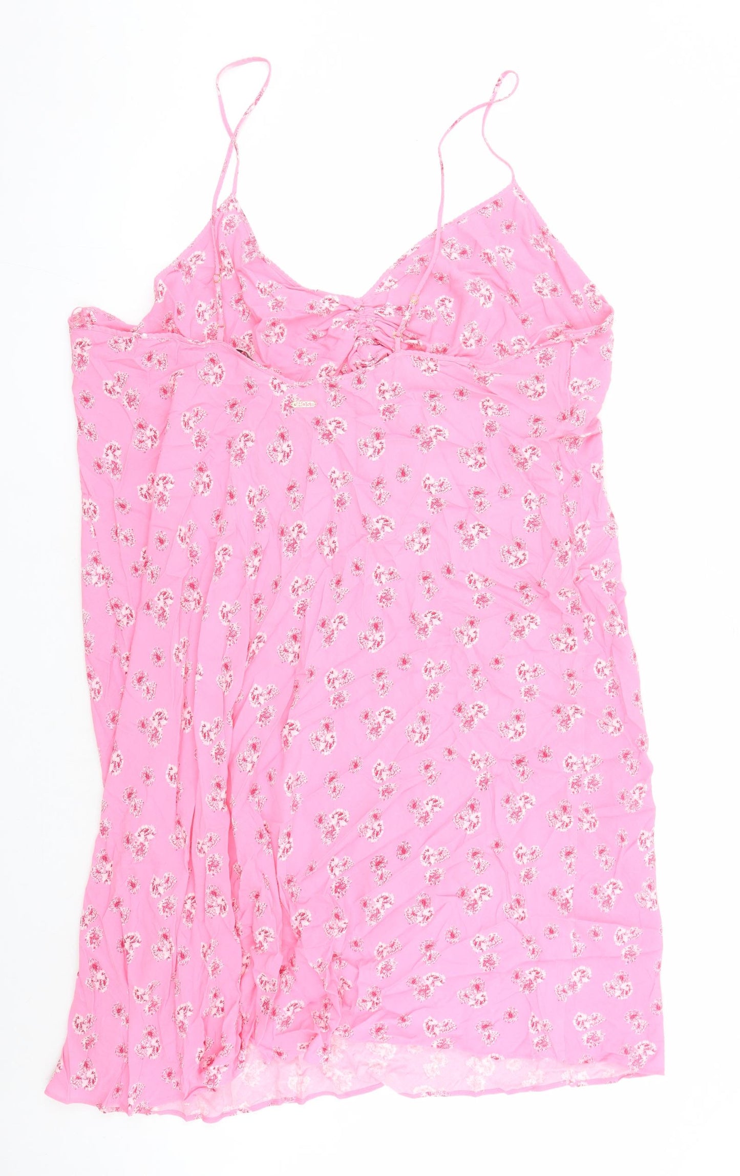 Marks and Spencer Womens Pink Floral Viscose Top Dress Size 26 - Ghost