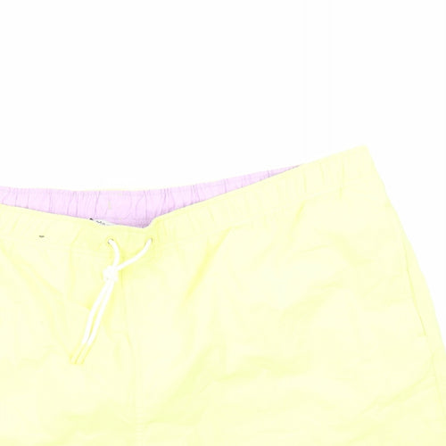 Marks and Spencer Mens Yellow Polyester Sweat Shorts Size 3XL L6 in Regular Drawstring - Elasticated Waist Swim Shorts Pockets