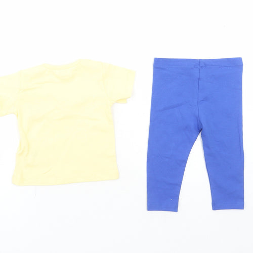 Marks and Spencer Girls Multicoloured Cotton Trousers Set Outfit/Set Size 0-3 Months Snap - Bring Your Own Sunshine