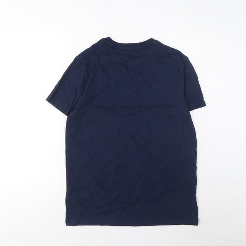 Marks and Spencer Boys Blue Cotton Basic T-Shirt Size 13-14 Years Crew Neck Pullover