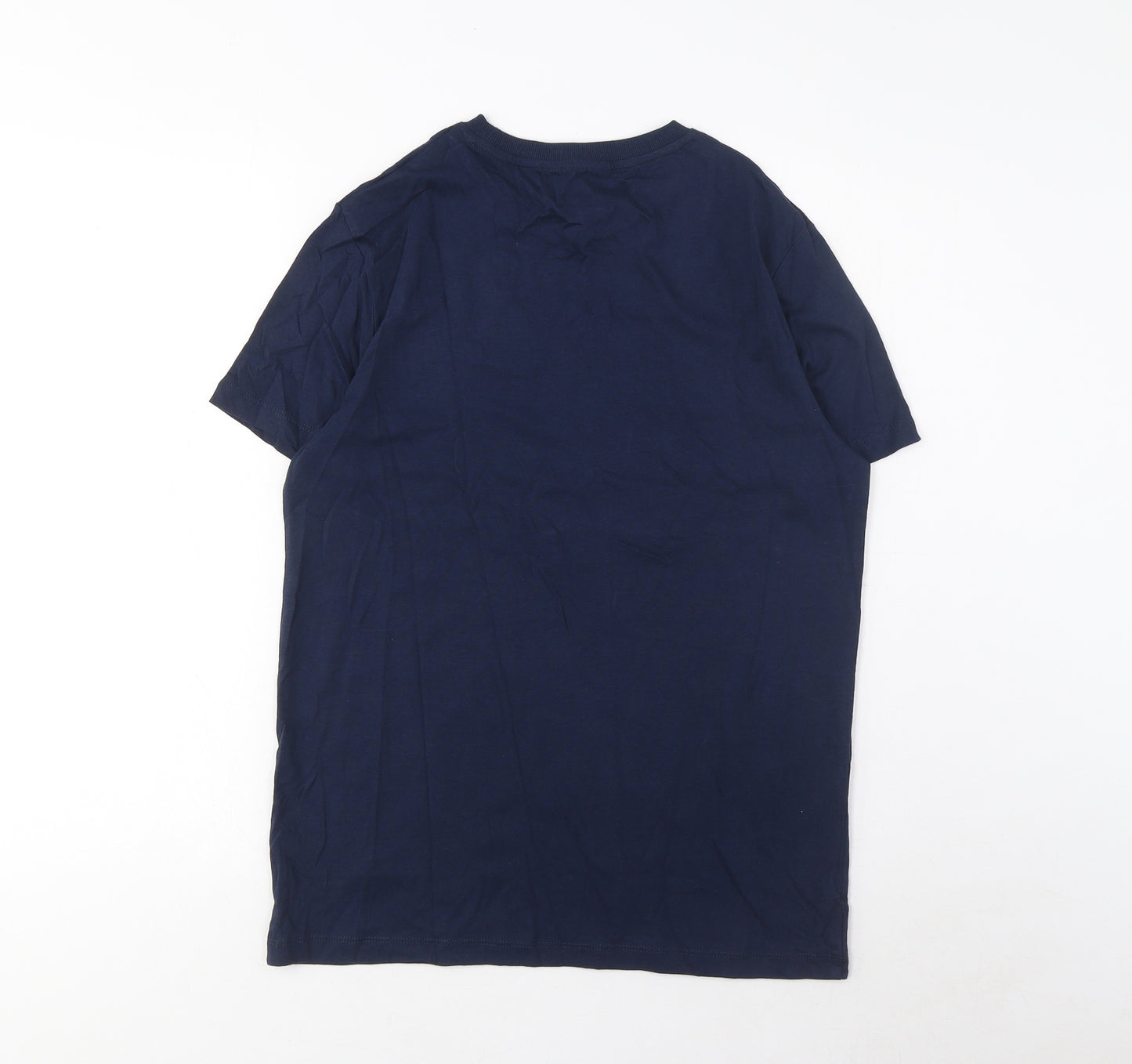 Marks and Spencer Boys Blue Cotton Basic T-Shirt Size 13-14 Years Crew Neck Pullover