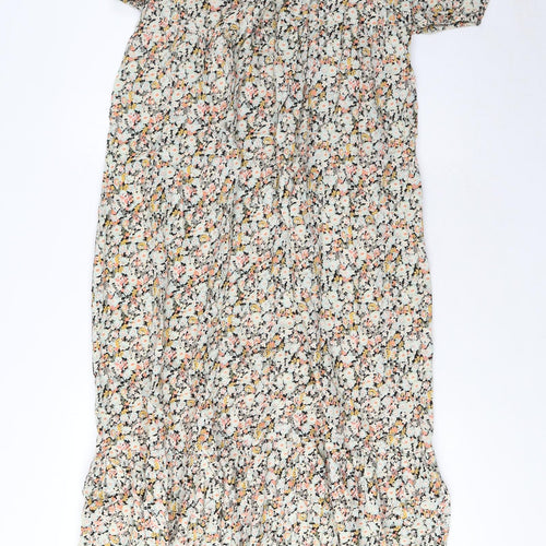 LTS Womens Multicoloured Floral Viscose A-Line Size 12 V-Neck Pullover - Pleated