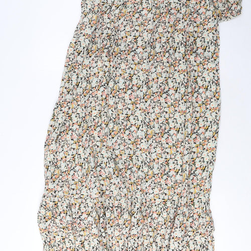 LTS Womens Multicoloured Floral Viscose A-Line Size 12 V-Neck Pullover - Pleated