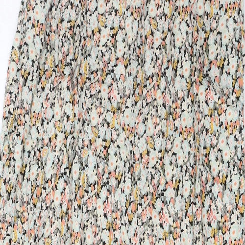 LTS Womens Multicoloured Floral Viscose A-Line Size 12 V-Neck Pullover - Pleated
