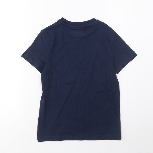 Marks and Spencer Boys Blue Cotton Basic T-Shirt Size 6-7 Years Crew Neck Pullover