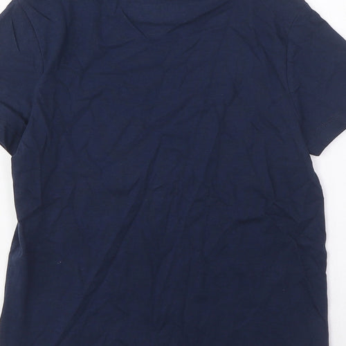 Marks and Spencer Boys Blue Cotton Basic T-Shirt Size 6-7 Years Crew Neck Pullover