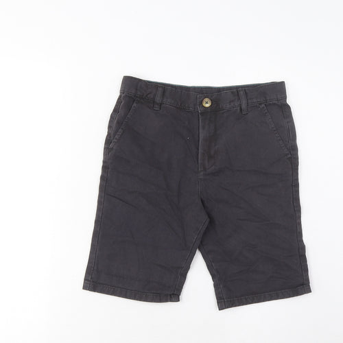 Marks and Spencer Boys Red Cotton Bermuda Shorts Size 9-10 Years L8 in Regular Zip - Pockets