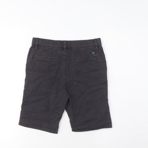 Marks and Spencer Boys Red Cotton Bermuda Shorts Size 9-10 Years L8 in Regular Zip - Pockets