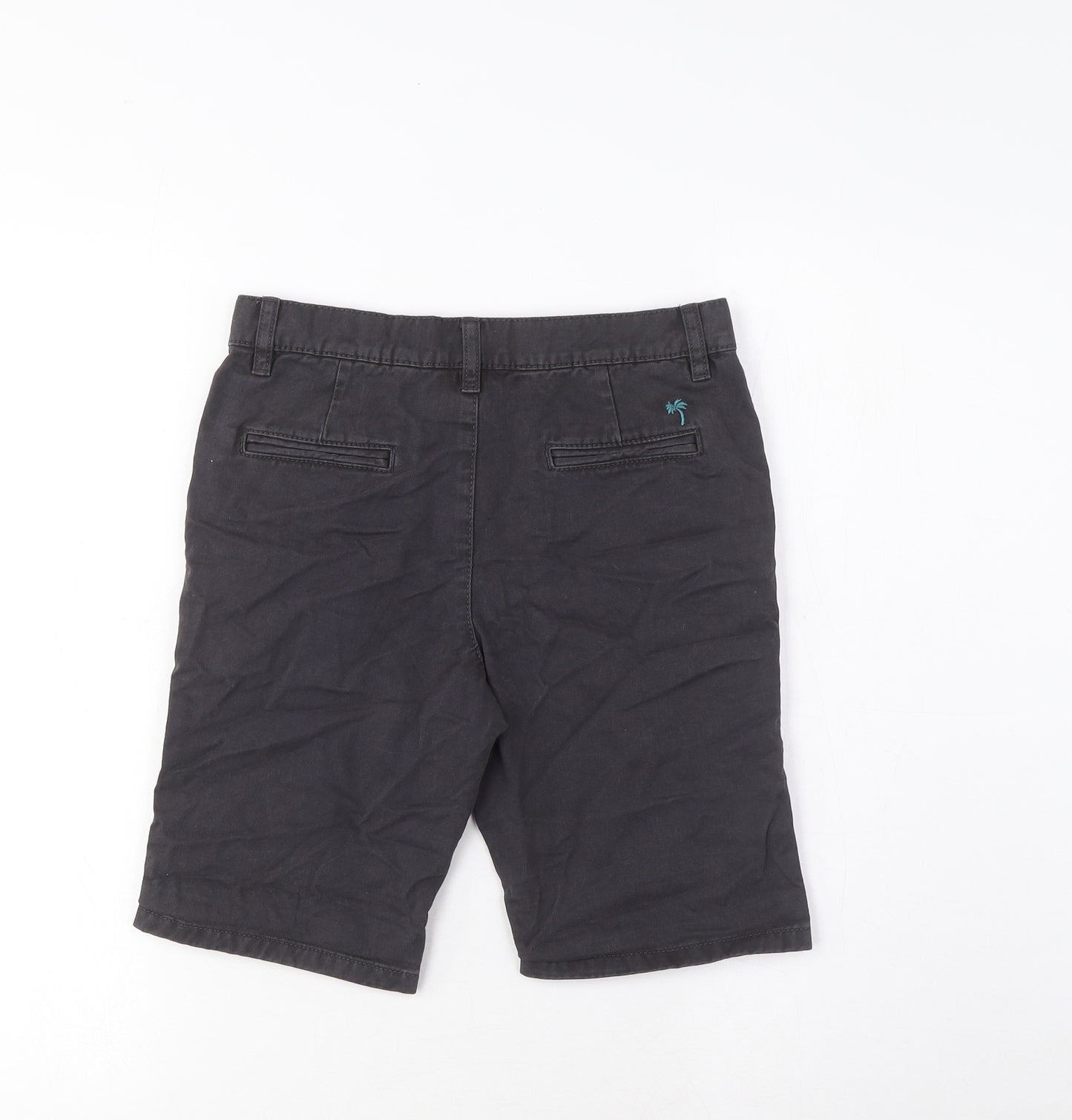 Marks and Spencer Boys Red Cotton Bermuda Shorts Size 9-10 Years L8 in Regular Zip - Pockets