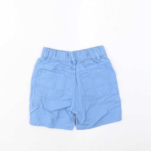 Marks and Spencer Boys Blue Cotton Bermuda Shorts Size 2-3 Years Regular Zip - Pockets