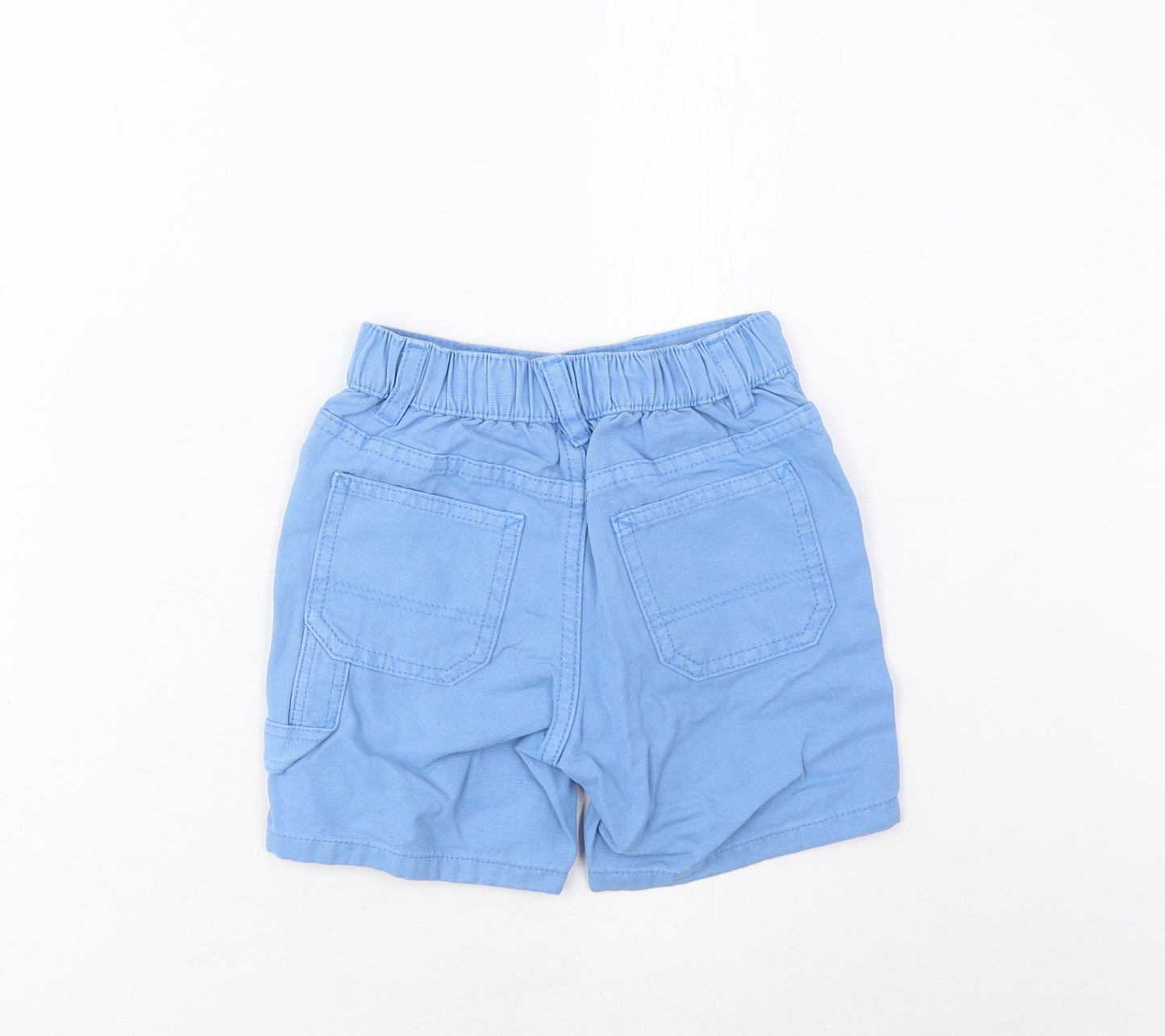 Marks and Spencer Boys Blue Cotton Bermuda Shorts Size 2-3 Years Regular Zip - Pockets