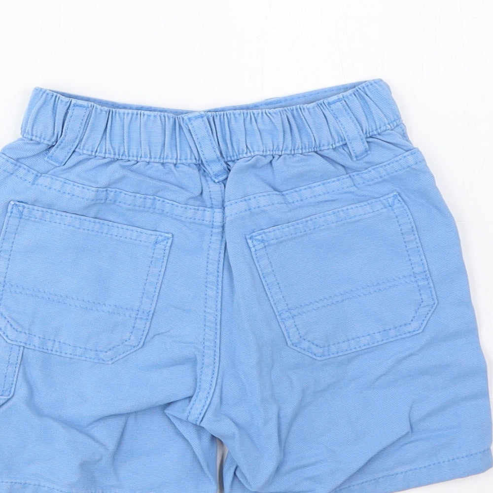 Marks and Spencer Boys Blue Cotton Bermuda Shorts Size 2-3 Years Regular Zip - Pockets