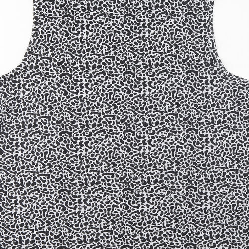 Marks and Spencer Womens Black Geometric Polyester Basic Tank Size 14 Boat Neck