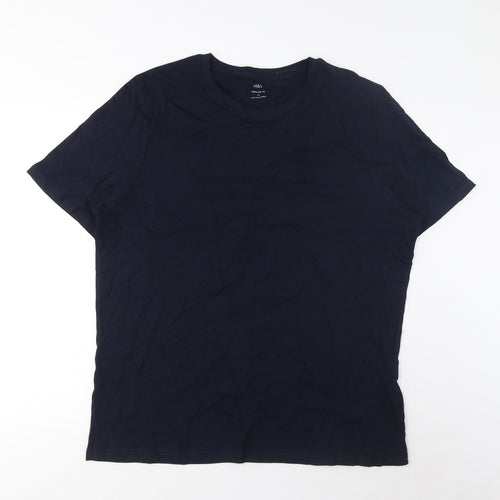 Marks and Spencer Mens Blue Cotton T-Shirt Size XL Crew Neck