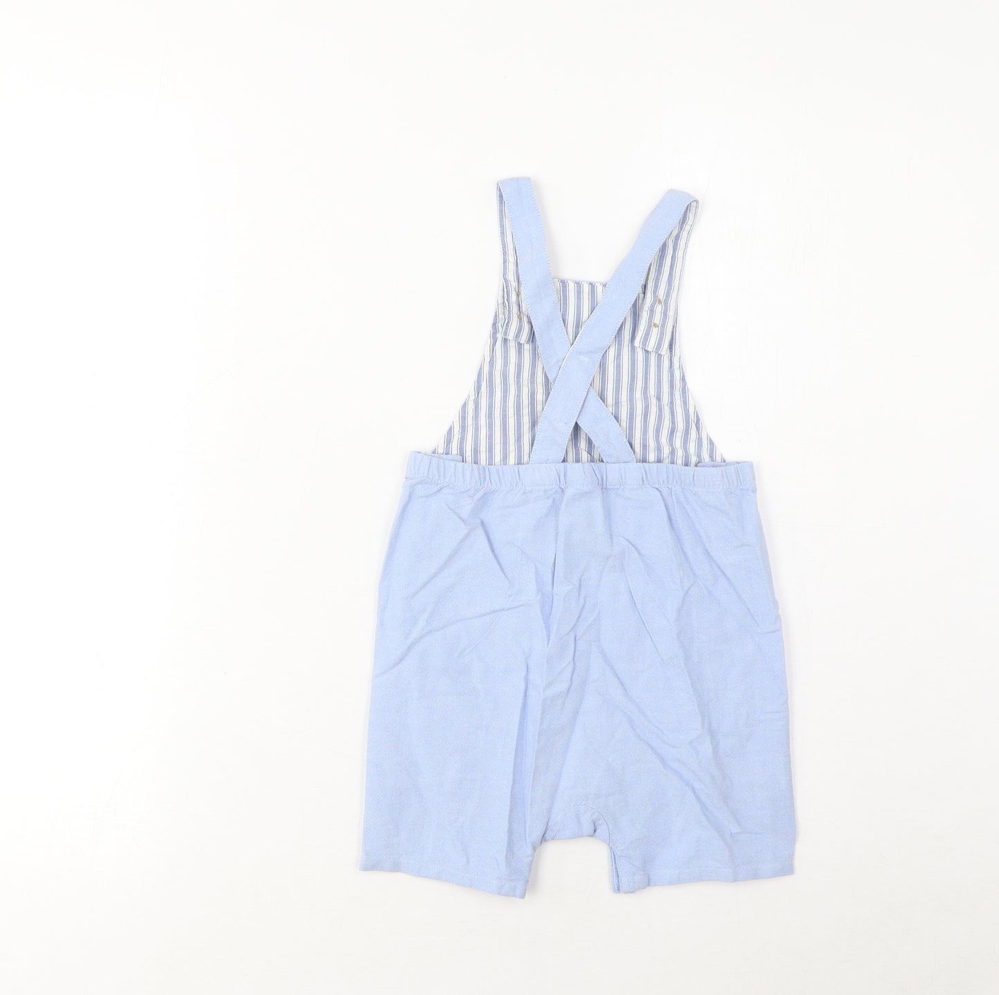 Marks and Spencer Baby Blue Cotton Dungaree One-Piece Size 18-24 Months Button - Good little bunnies