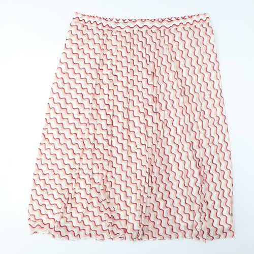 Marks and Spencer Womens Multicoloured Geometric Polyester A-Line Skirt Size 24 - Pleated