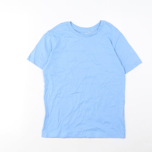 NEXT Boys Blue Cotton Basic T-Shirt Size 8 Years Crew Neck Pullover