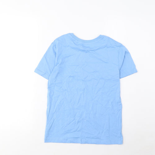 NEXT Boys Blue Cotton Basic T-Shirt Size 8 Years Crew Neck Pullover