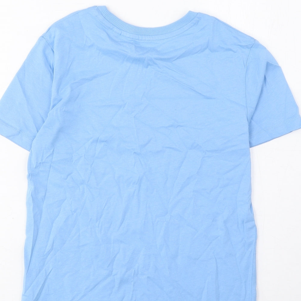 NEXT Boys Blue Cotton Basic T-Shirt Size 8 Years Crew Neck Pullover