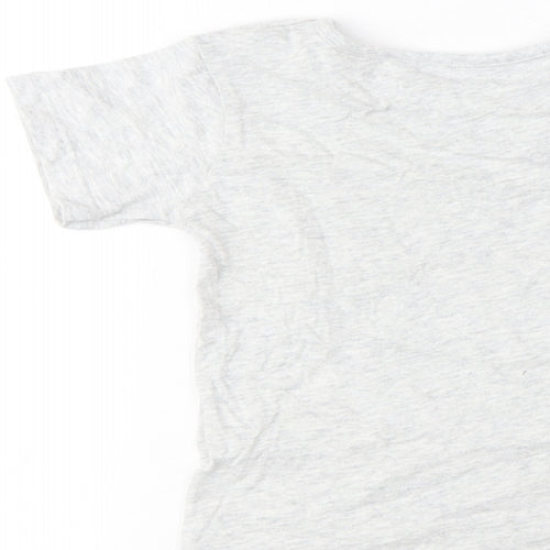 Marks and Spencer Boys Grey Cotton Basic T-Shirt Size 18-24 Months Crew Neck Button - Mr. Dino