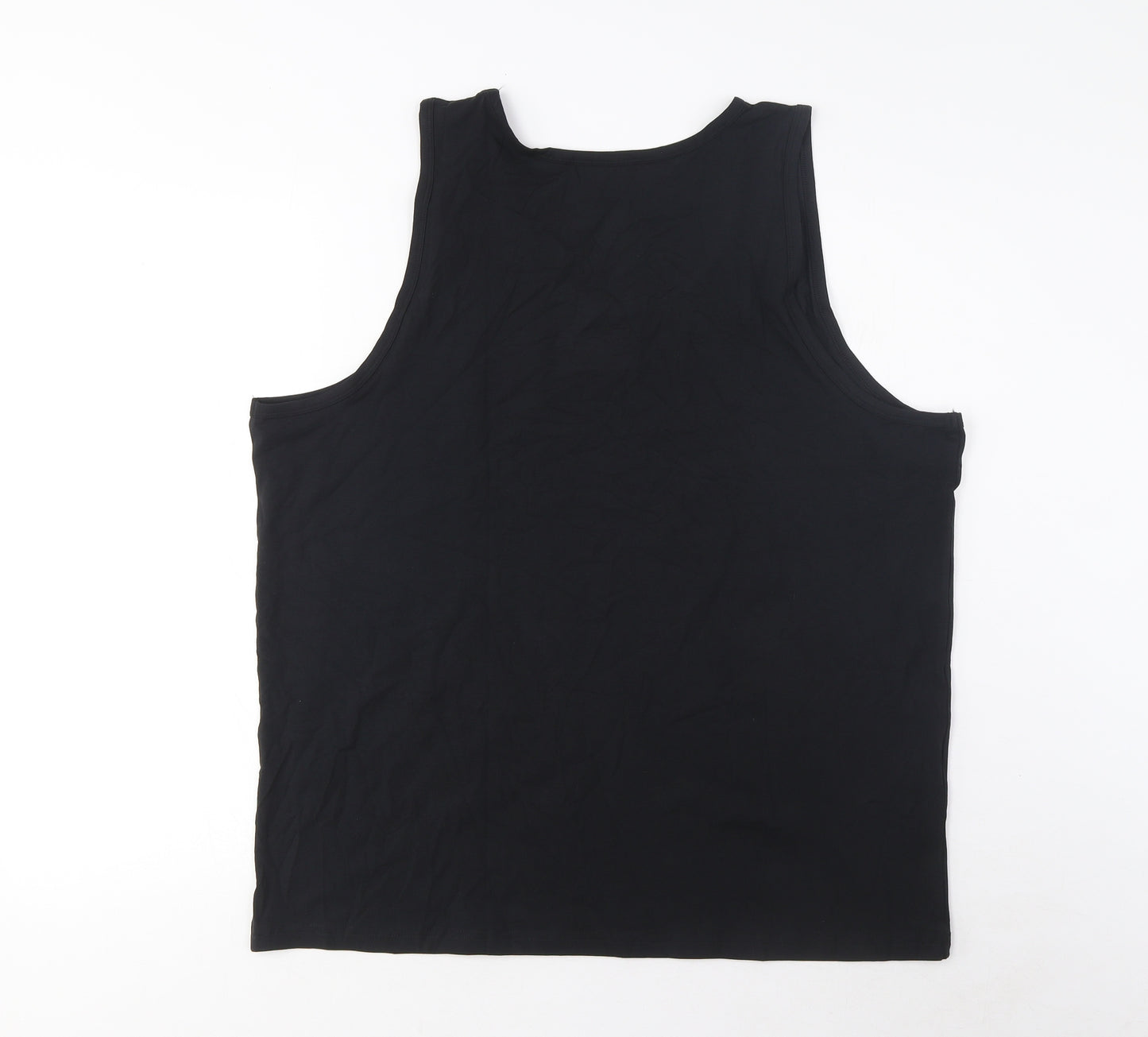 Marks and Spencer Mens Black Cotton Basic Tank Size 2XL Scoop Neck Pullover