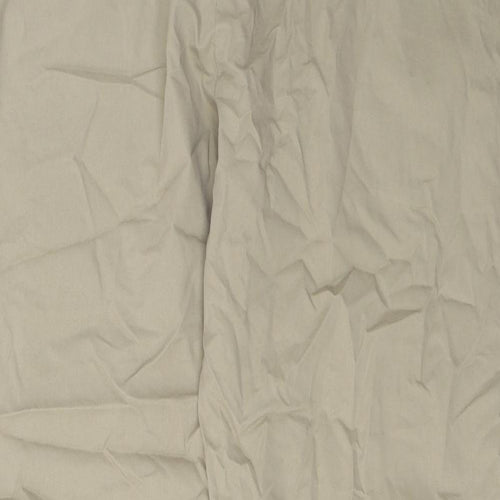 Marks and Spencer Mens Beige Cotton Trousers Size 42 in L29 in Regular Zip - Short Leg, Pockets