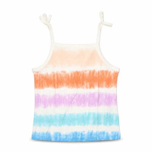 Marks and Spencer Girls Multicoloured Striped Cotton Cropped Tank Size 3-4 Years Square Neck Pullover