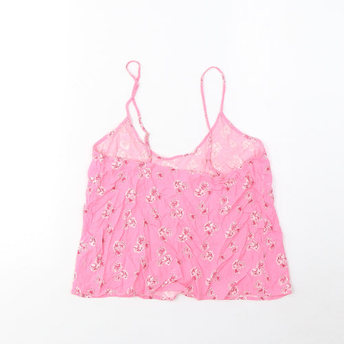 Marks and Spencer Womens Pink Floral Viscose Cami Pyjama Top Size 12