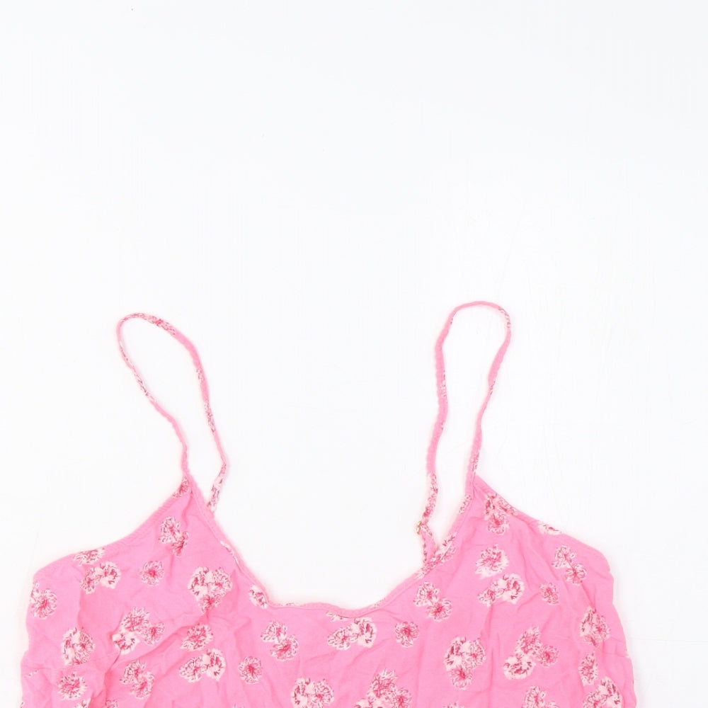 Marks and Spencer Womens Pink Floral Viscose Cami Pyjama Top Size 12