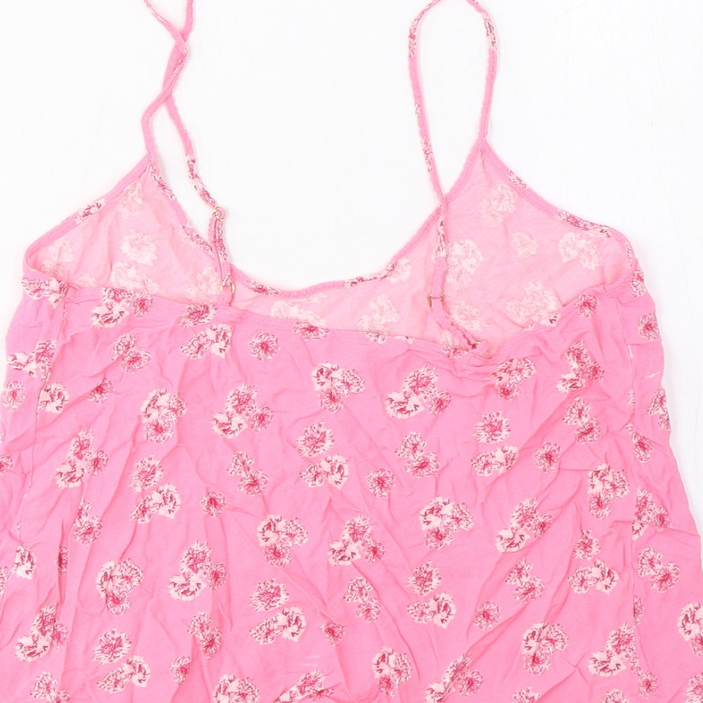 Marks and Spencer Womens Pink Floral Viscose Cami Pyjama Top Size 12