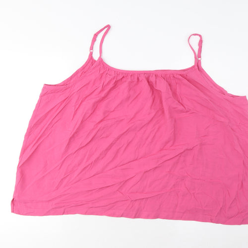 Marks and Spencer Womens Pink Viscose Camisole Tank Size 22 Scoop Neck