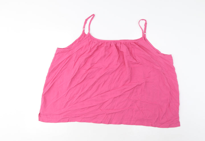 Marks and Spencer Womens Pink Viscose Camisole Tank Size 22 Scoop Neck