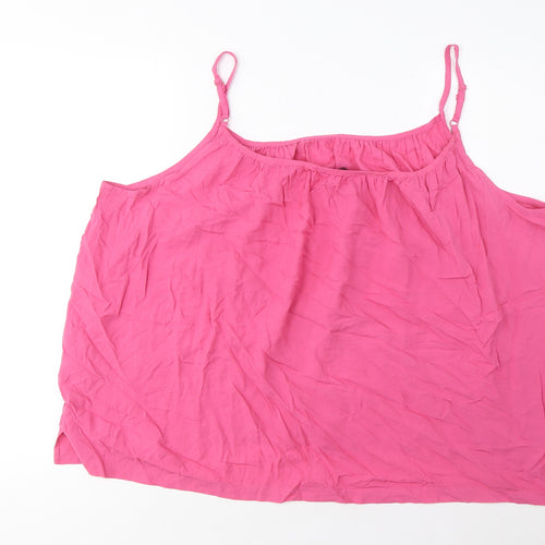 Marks and Spencer Womens Pink Viscose Camisole Tank Size 22 Scoop Neck