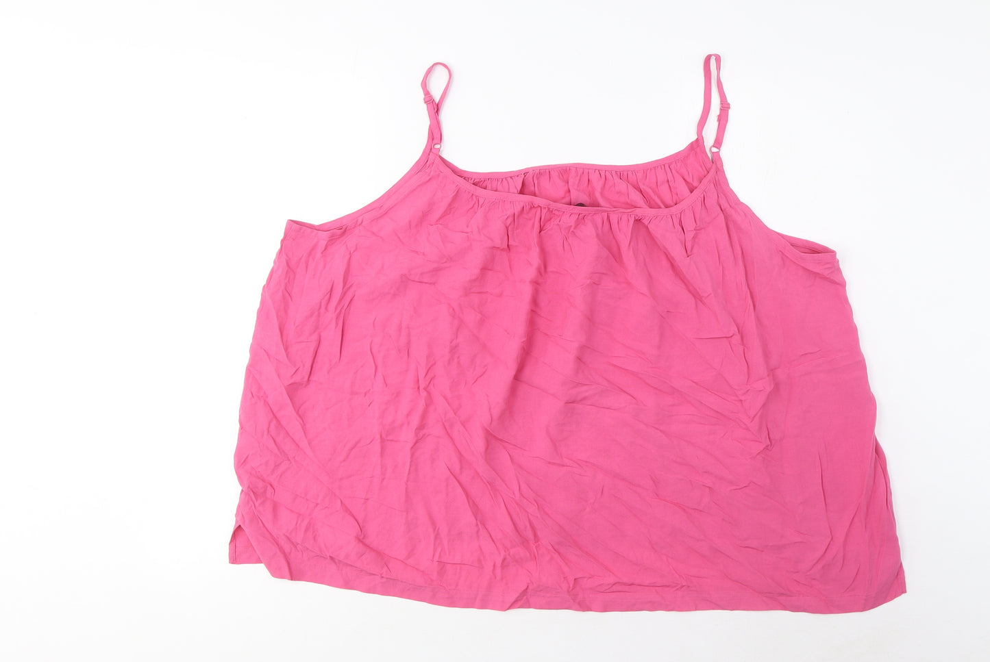 Marks and Spencer Womens Pink Viscose Camisole Tank Size 22 Scoop Neck