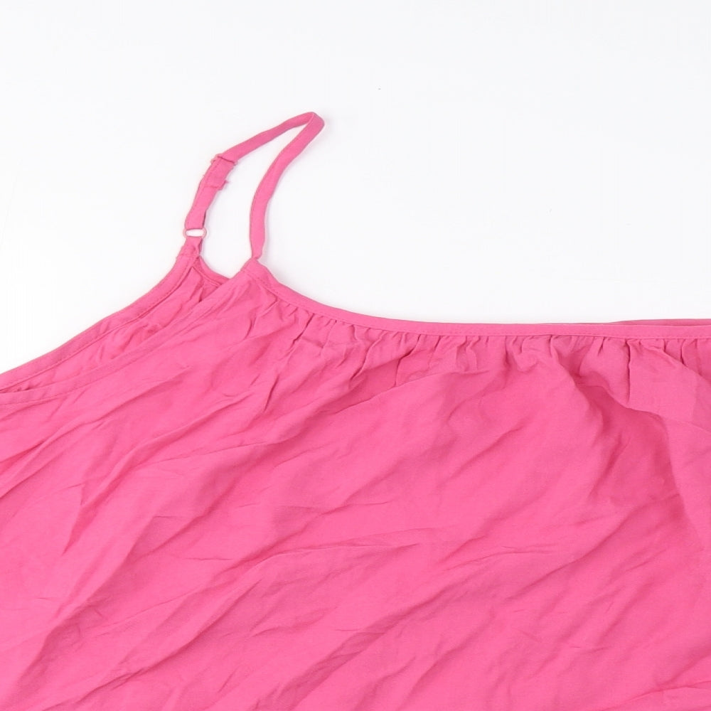Marks and Spencer Womens Pink Viscose Camisole Tank Size 22 Scoop Neck