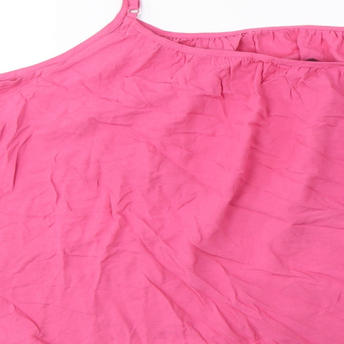 Marks and Spencer Womens Pink Viscose Camisole Tank Size 22 Scoop Neck
