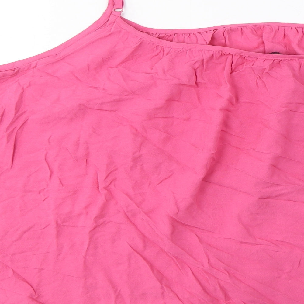 Marks and Spencer Womens Pink Viscose Camisole Tank Size 22 Scoop Neck