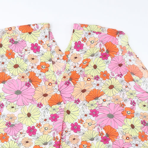 Marks and Spencer Womens Multicoloured Floral Polyester Basic Tank Size 24 V-Neck - Pleated