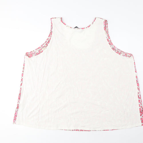 Marks and Spencer Womens Pink Animal Print Polyester Basic Tank Size 24 Scoop Neck