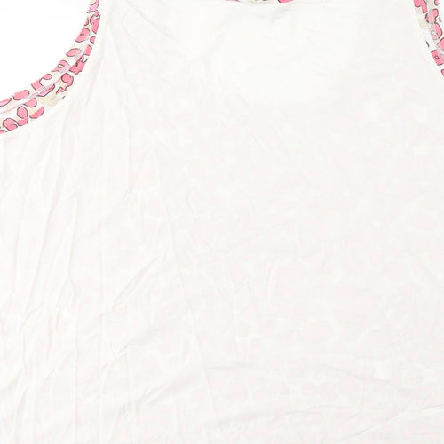 Marks and Spencer Womens Pink Animal Print Polyester Basic Tank Size 24 Scoop Neck